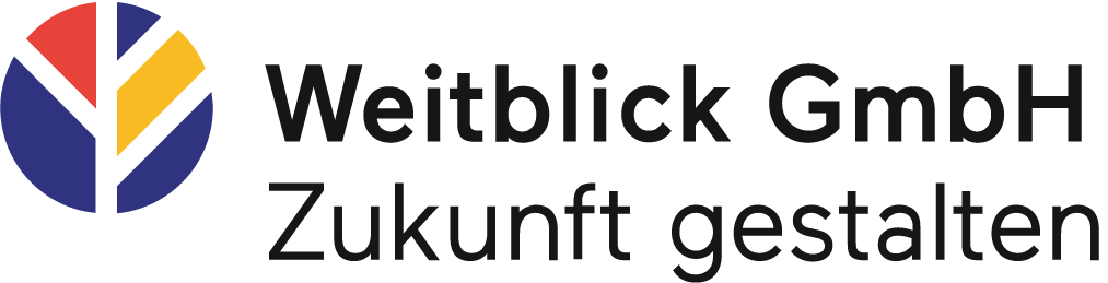Logo der Weitblick GmbH mit farbiger abstrakter Baumform und Schriftzug.