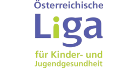 Logo der Österreichischen Liga für Kinder- und Jugendgesundheit mit blau-grünem Schriftzug.