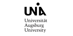 Logo der Universität Augsburg mit schwarzem Schriftzug und stilisiertem „UNI A“-Symbol.